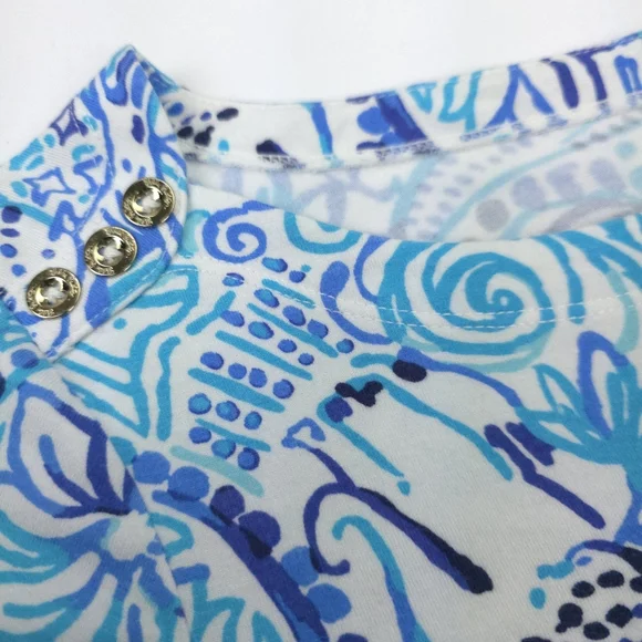 Lilly Pulitzer Blue and White Swirl Dress Sz Small - Picture 8 of 9